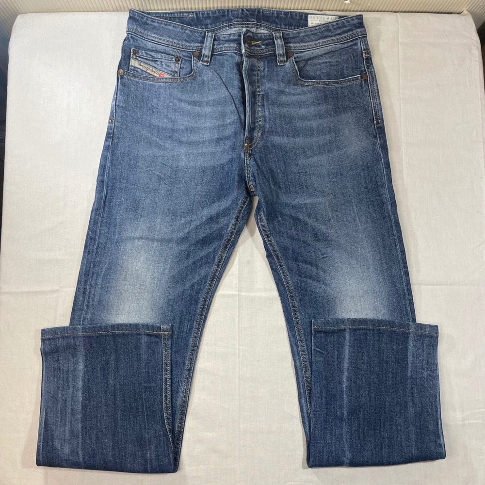 Diesel Larkee Relaxed Comfort Straight Jeans 32x32 Made in Italy Blue Wash 0880K